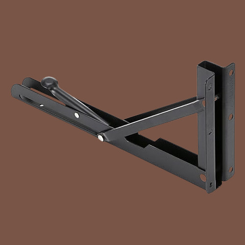rh mall Shelf_Brackets_72 12, Folding Shelf Bracket 12 Inch, 2 Pcs, Max Load 200KG(Black) Shelf Bracket image 1
