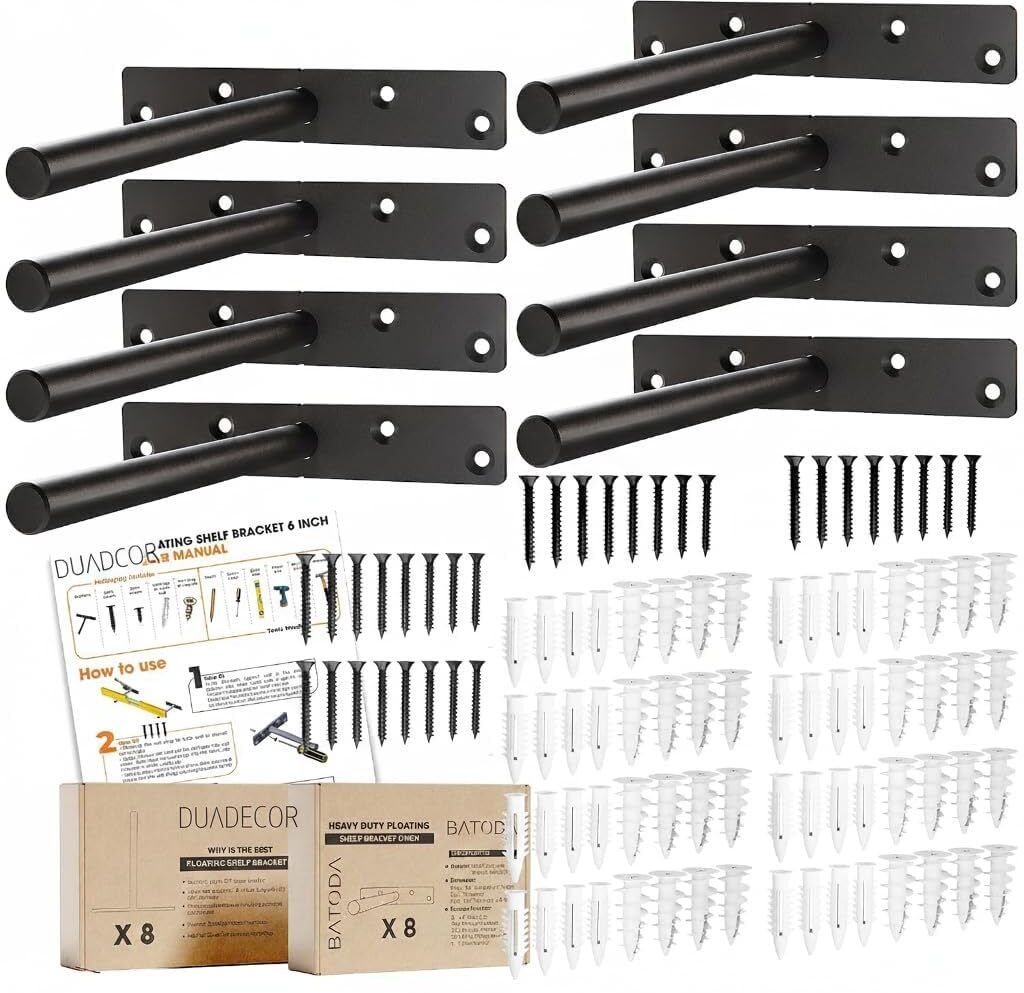 6" Heavy Duty Floating Invisible Shelf Brackets – Solid Steel Blind Shelf 20 Shelf Bracket-image-29