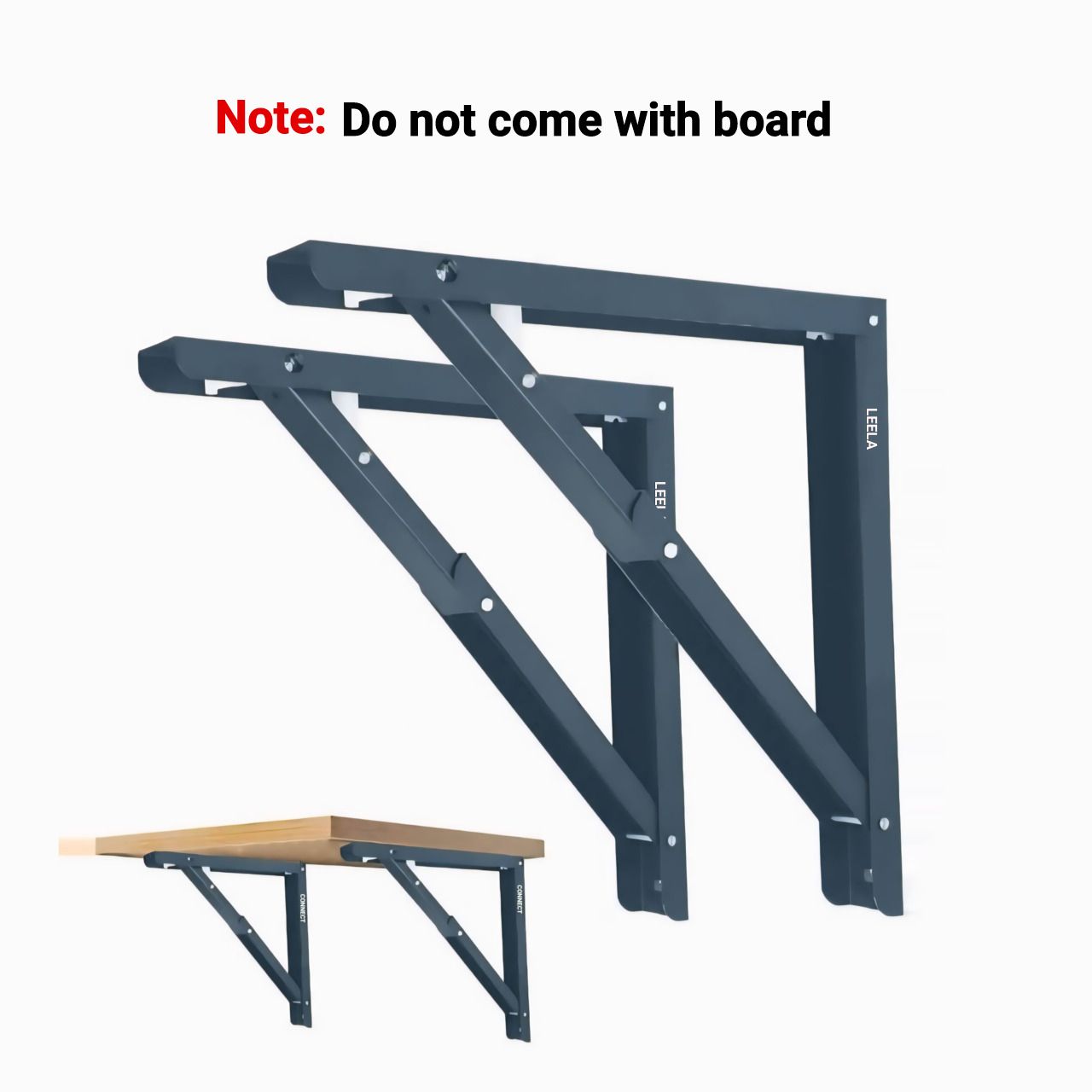 connectlocks Heavy Duty Metal Collapsible 12 inches Folding Table Shelf Bracket 30cm Shelf Bracket-picture-31