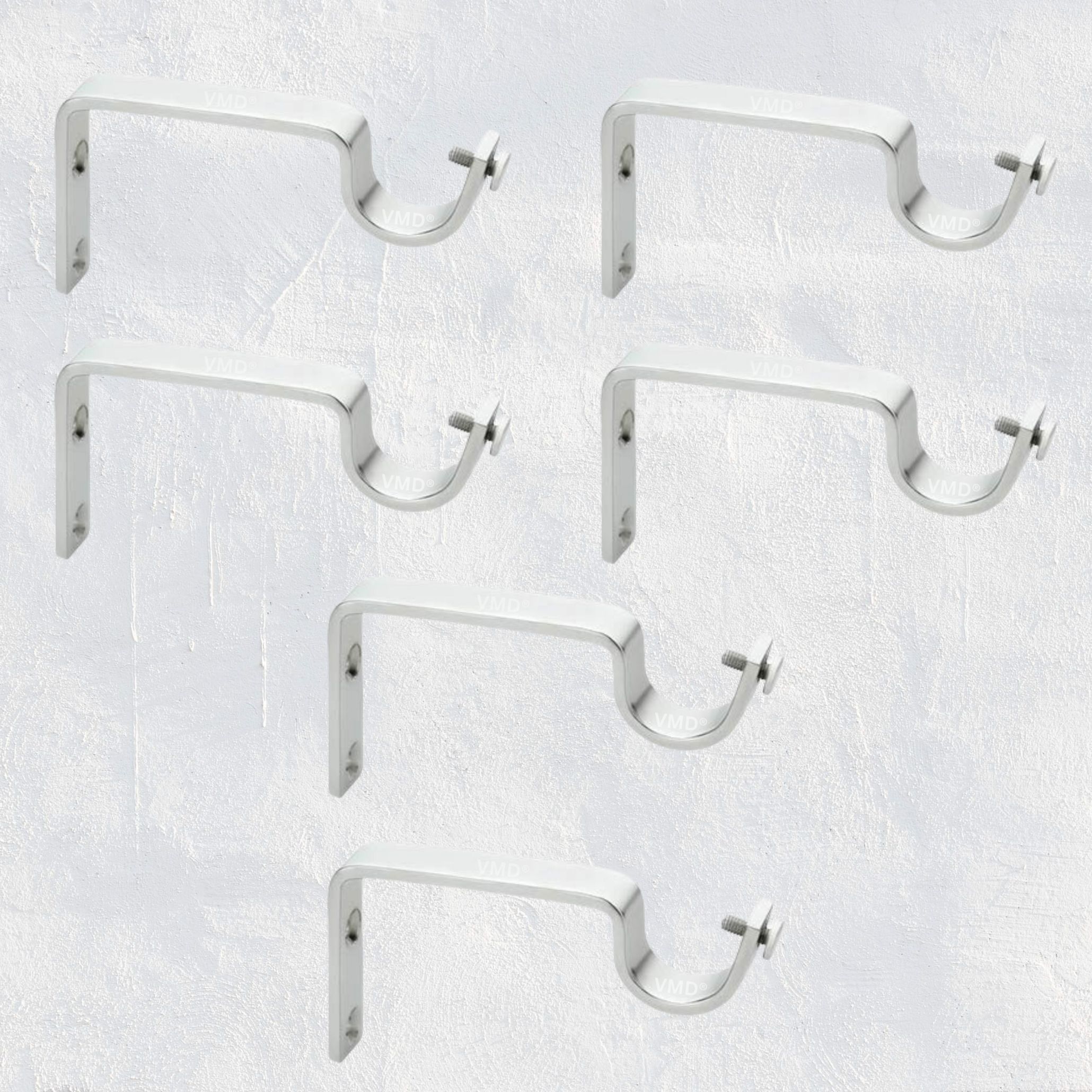 vmd S.S heavy(2.5 mm) Patti support, Curtain Support/Rod Brackets/Clamps Holders for curtain road (10 CM) (Pack of 6) Shelf Bracket-picture-17