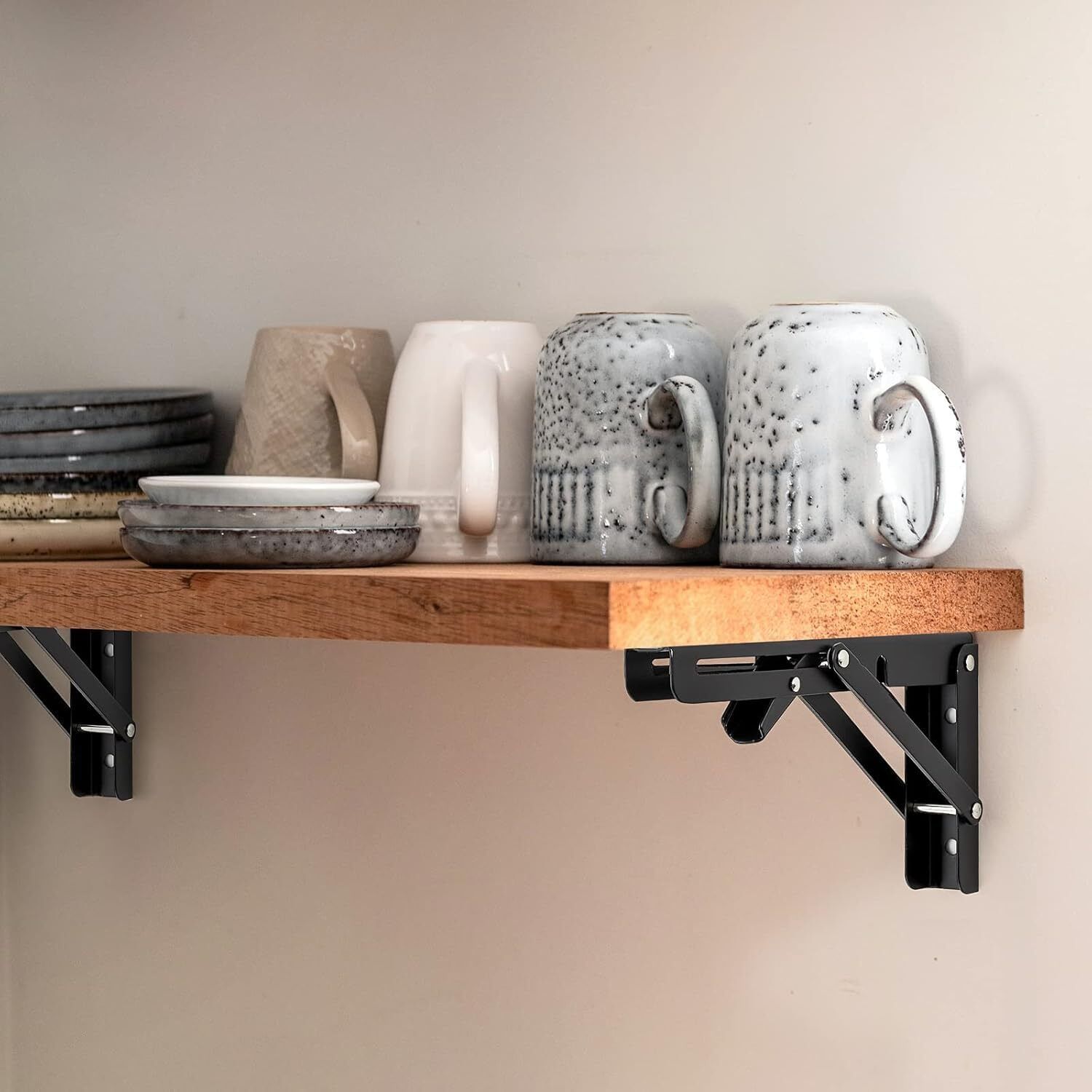30 CM Heavy Duty Folding Shelf Brackets, Space Saver, Table/bench Support 30 cm Shelf Bracket-image-34