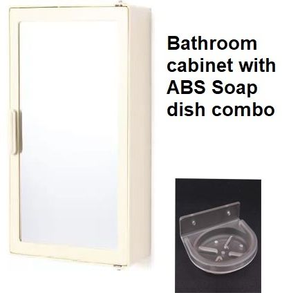 Style Ivory Single Door Mirror Bathroom Cabinet 10x14 inches Shelf Bracket-image-15