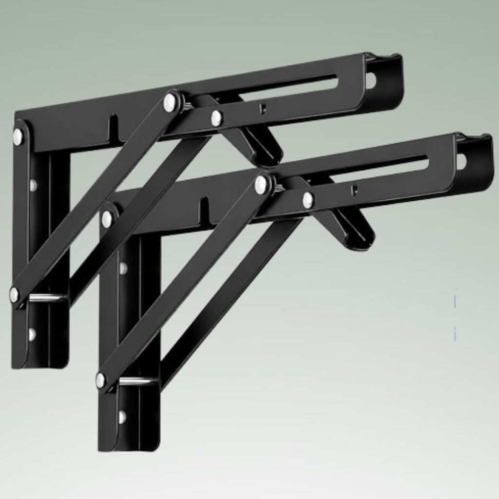 Foldable Wall Mount Shelf Support Bracket Heavy Duty Space Saving Design 20cm Shelf Bracket-image-1