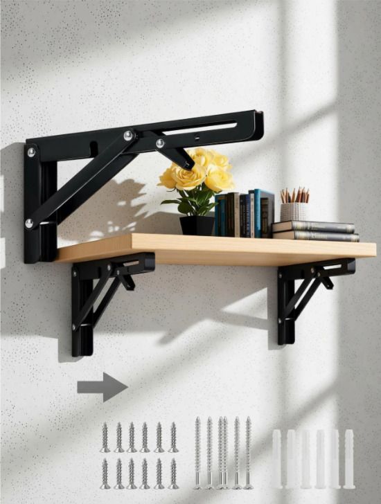 20cm Heavy Duty Folding Shelf Bracket (Set of 2) IN 20CM 20CM Shelf Bracket-image-0