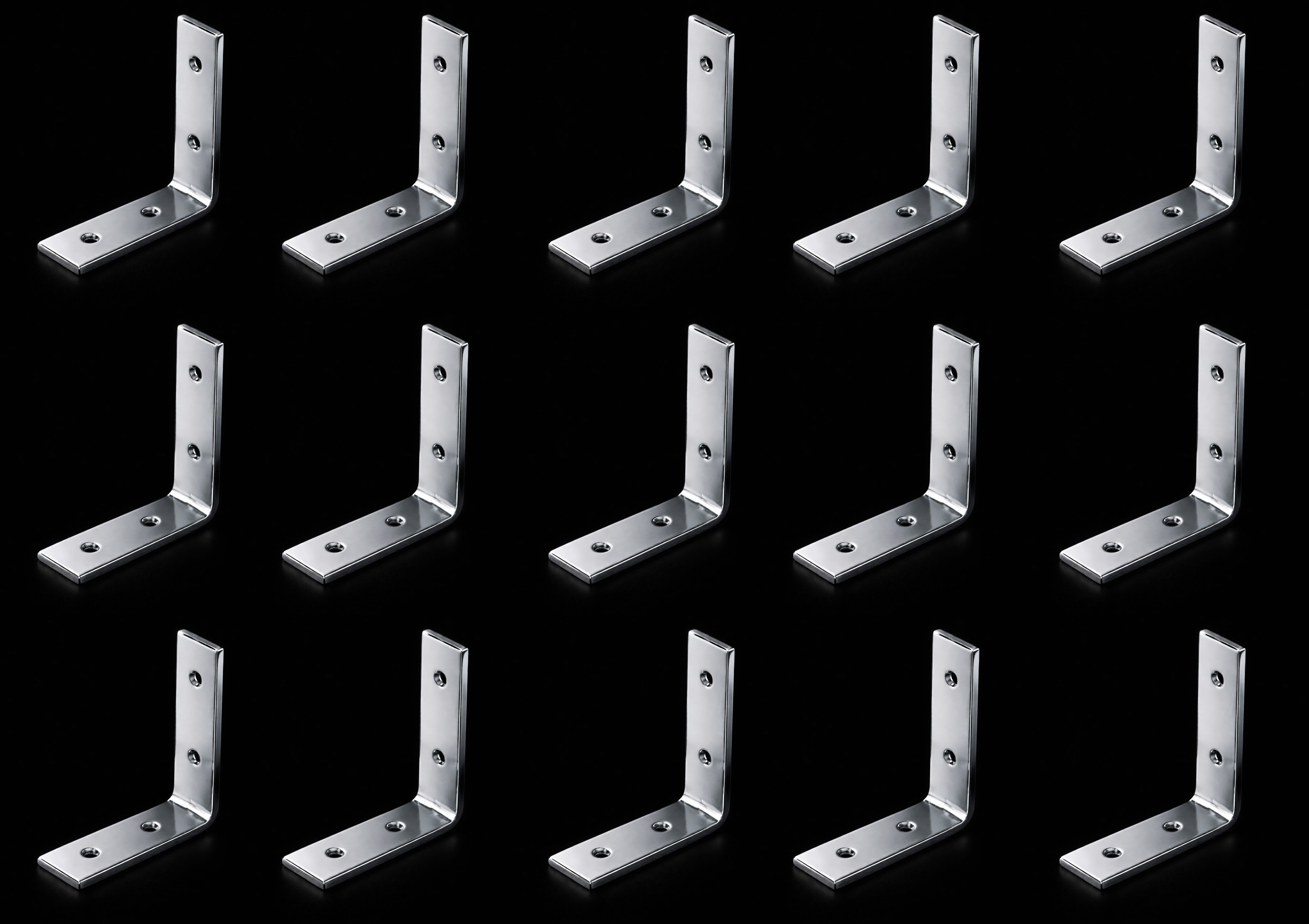 S.S L-Shaped Support Angle/ L-Patti / L-Bracket 1.5inch pack of 20/ 1.5inchx1.5inch Shelf Bracket-image-0