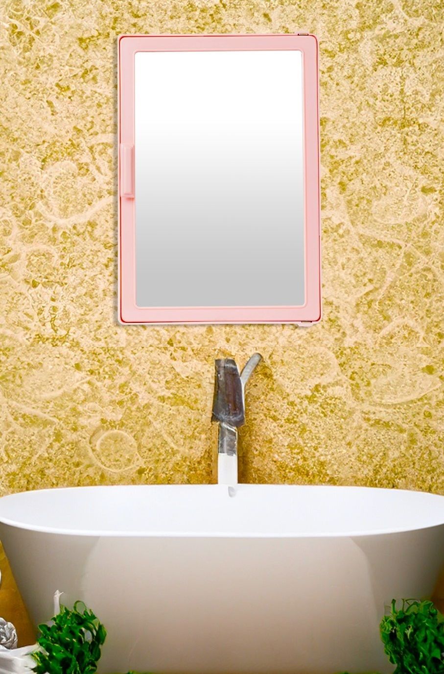 Peach SMALL MINI Mirror Storage Wall Cabinet for Bathroom Medicines Makeup L-Orange COLOR, Wall Hung Box with Mirror, SMALL SIZE, Multiuse Multipurpose Shelf Bracket-image-26