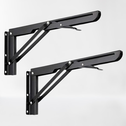 rh mall Shelf_bracket_SB101 8, Folding Shelf Bracket 8 Inch, 2 Pcs, Max Load 200KG(Black) Shelf Bracket image 1