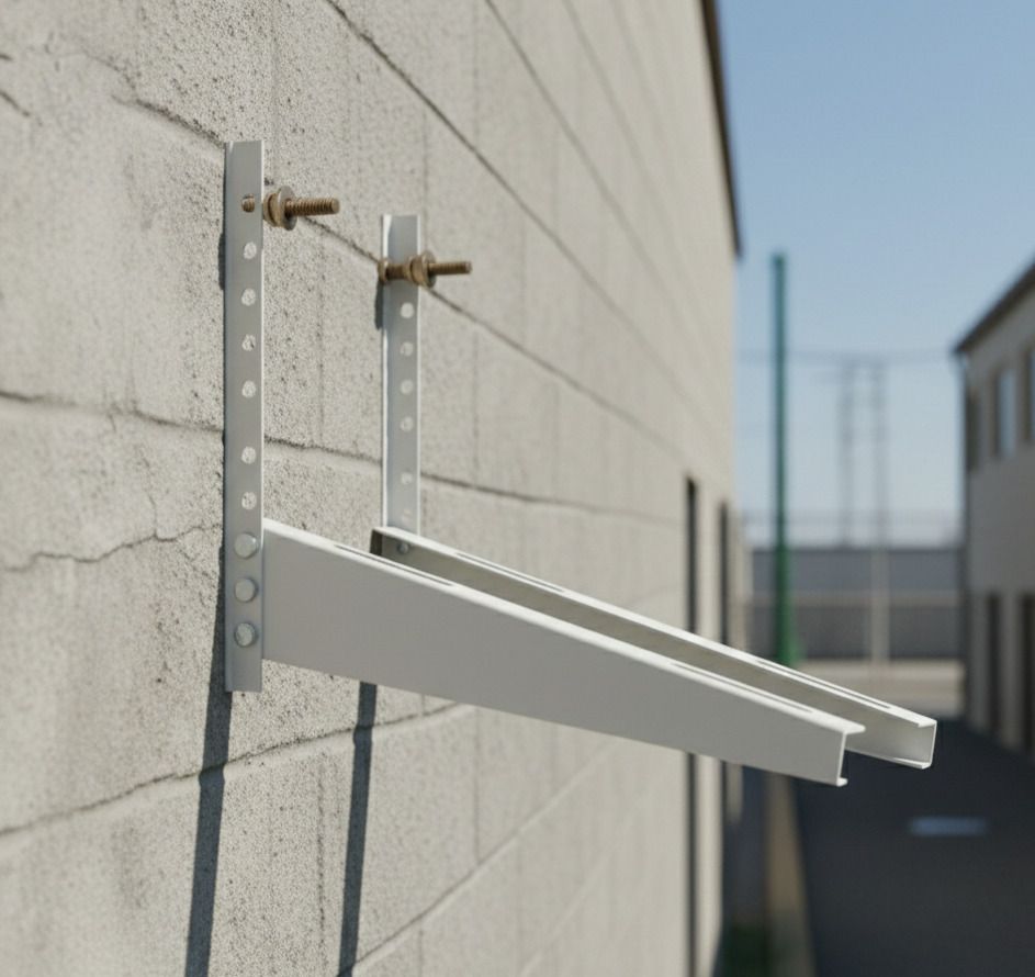 giratoria Adjustable Wall Mounted AC Outdoor Unit Stand | Heavy Load Steel Support Bracket 46cmx11cm Shelf Bracket-picture-25
