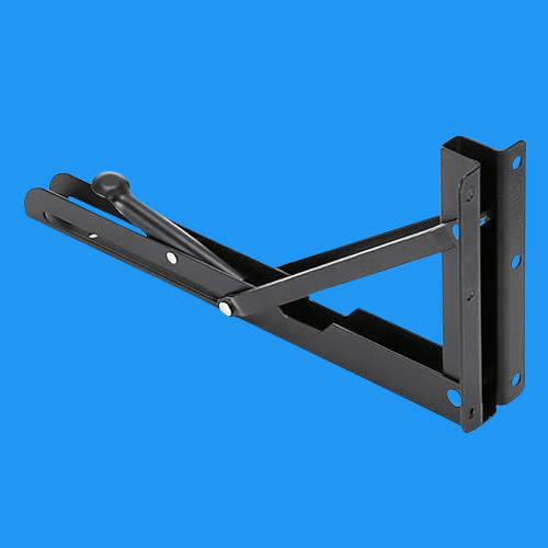 rh mall Shelf_Brackets_80 12, Folding Shelf Bracket 12 Inch, 2 Pcs, Max Load 200KG(Black) Shelf Bracket image 1