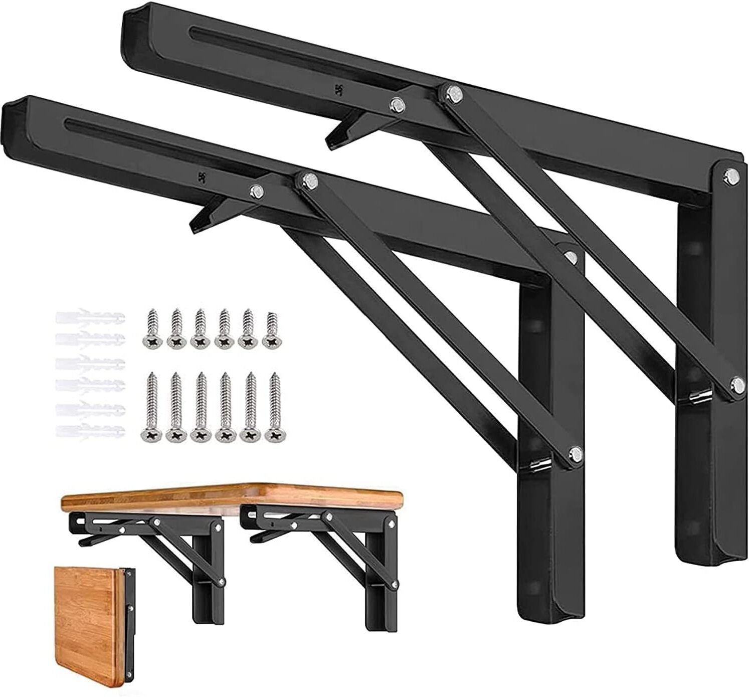 jiyancreation FOLDING SHELF BRACKET PAIR 20 CM 20cm Shelf Bracket-picture-35