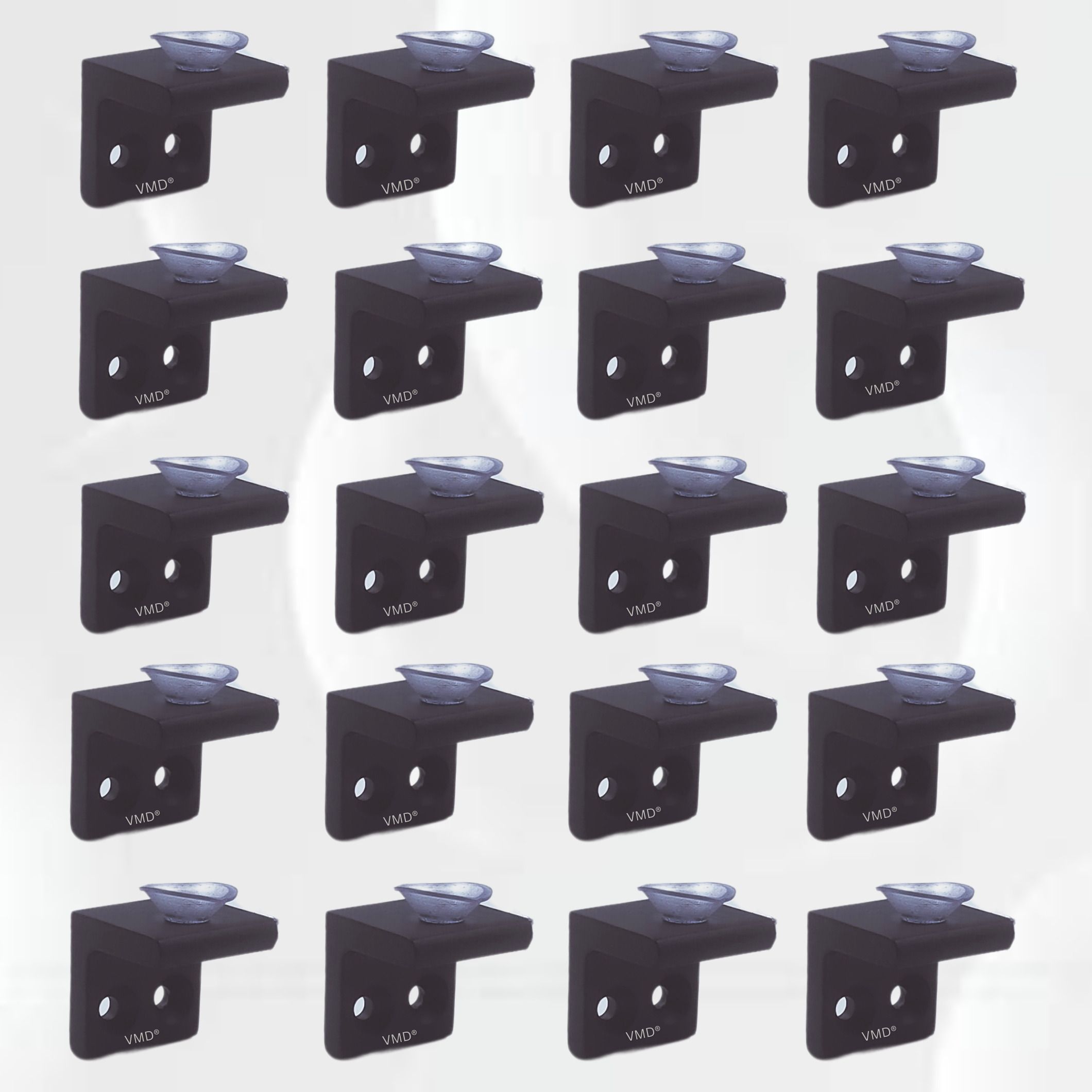 S.S (5 mm) Glass Shelf holder (BLACK) Mounting, Fixing Pegs Supports,Brackets, L bet, Cup for Glass Shelves,Cabinet Display, (PACK OF 20) Shelf Bracket-image-45