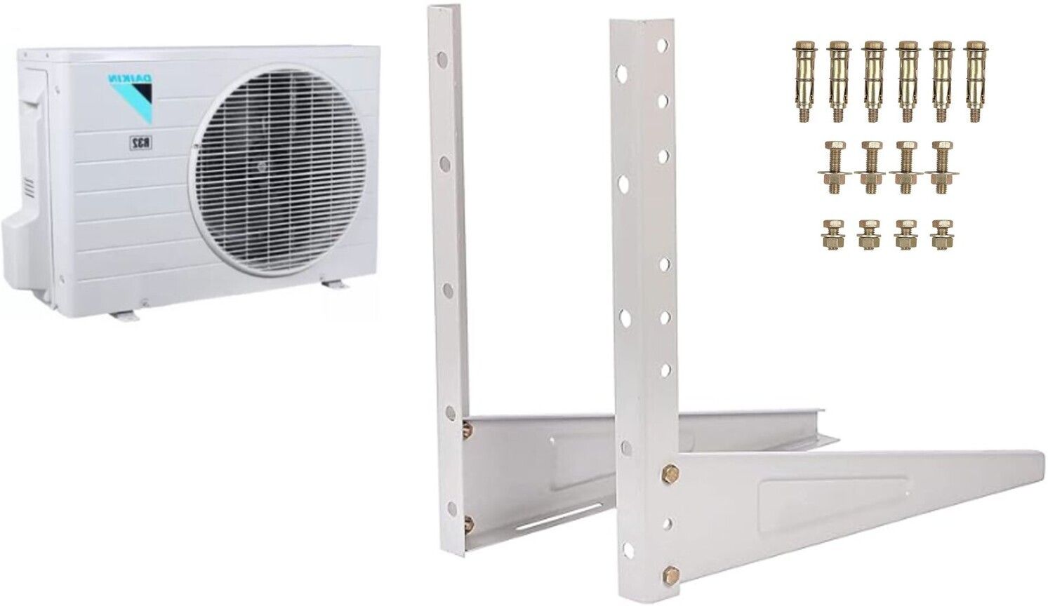 Wall Mounted Heavy Duty Universal Metal AC Outdoor Unit Stand 45 x37 cm Shelf Bracket-image-31