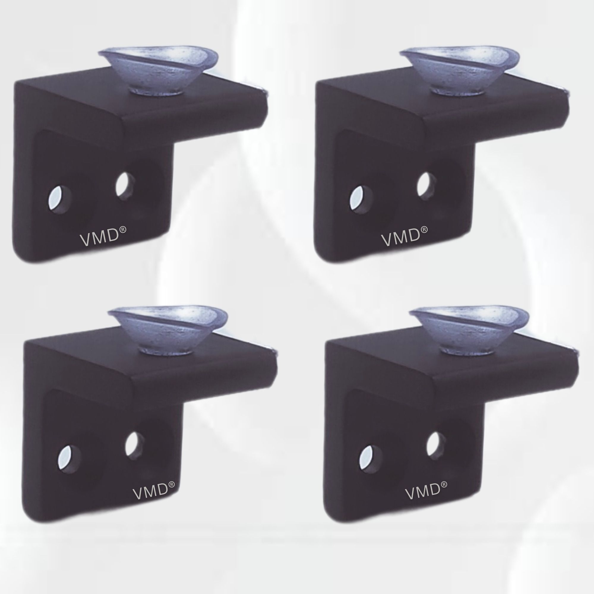 Heavy S.S (5 mm) Glass Shelf support (BLACK) Mounting, Fixing Pegs Brackets, holder, L bet, Cup for Glass Shelves,Cabinet Display, (PACK OF 4) Shelf Bracket-image-44