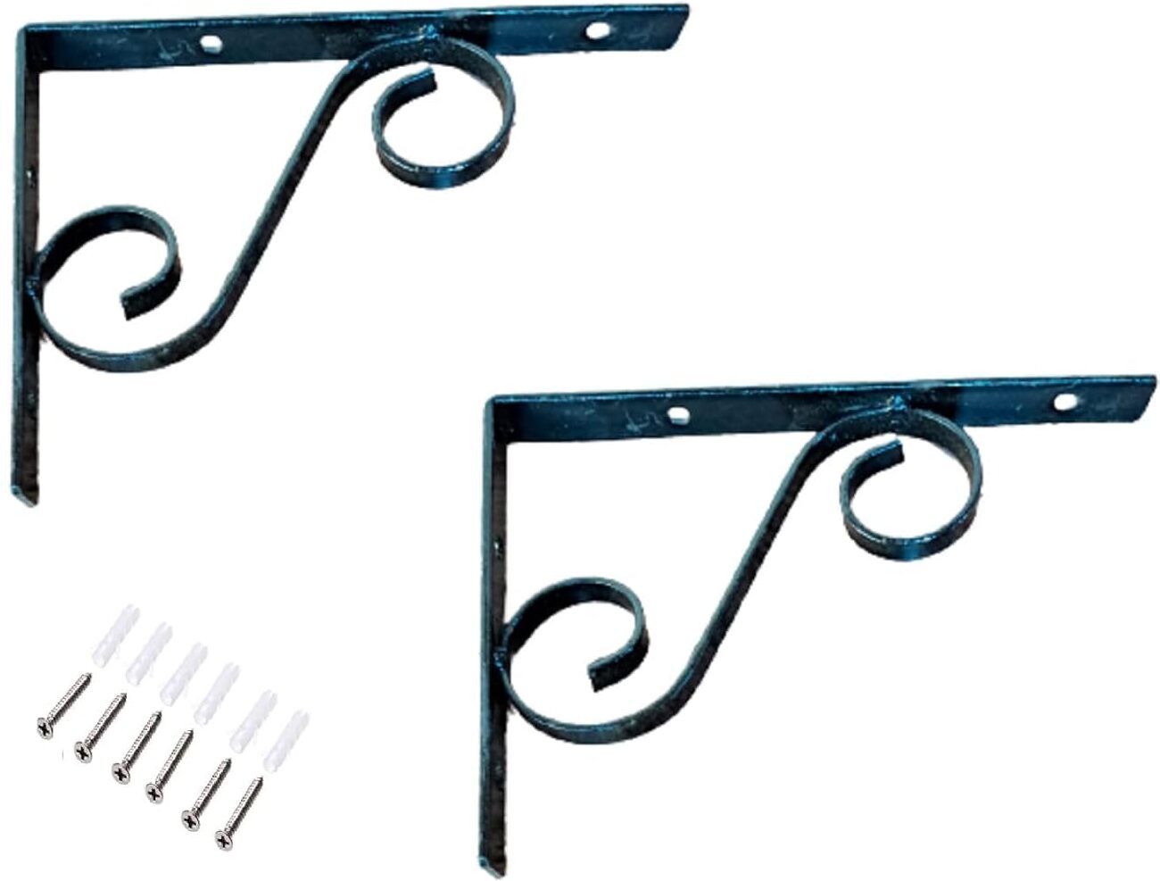 Pack of 2 Designer Wall Mount Shelf Brackets with Installation Screws 12 inch Shelf Bracket-image-33
