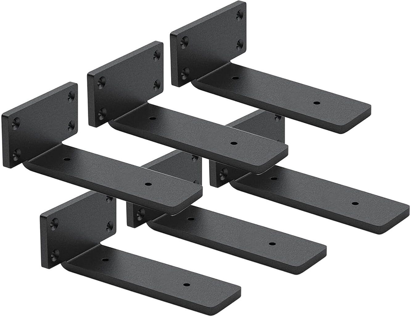6 Pack Shelf Brackets 6 Inch Floating Shelf Bracket 1/5 inch Heavy Shelf Bracket 15.24 CM Shelf Bracket-image-1