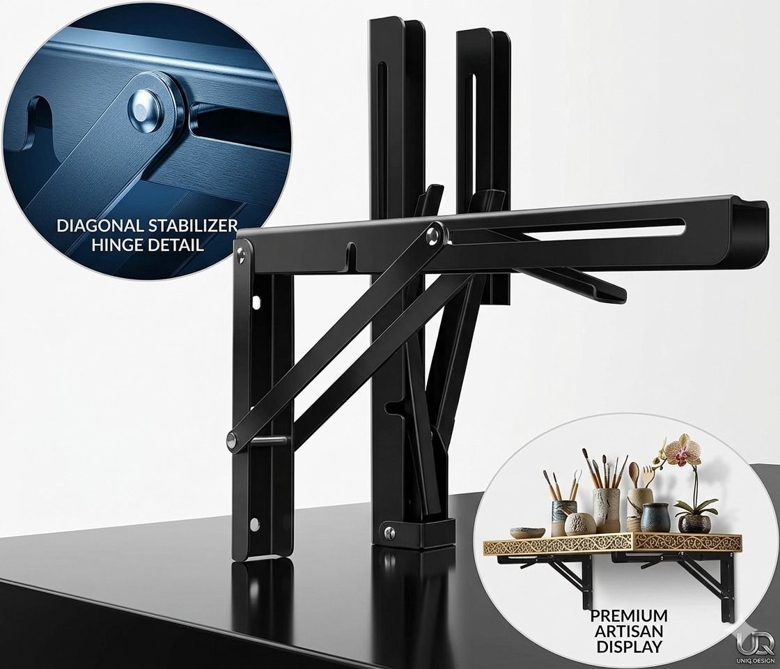 Heavy Duty Folding , Wall Mounted Space Saver, Table/bench Support 30 cm Shelf Bracket-image-14