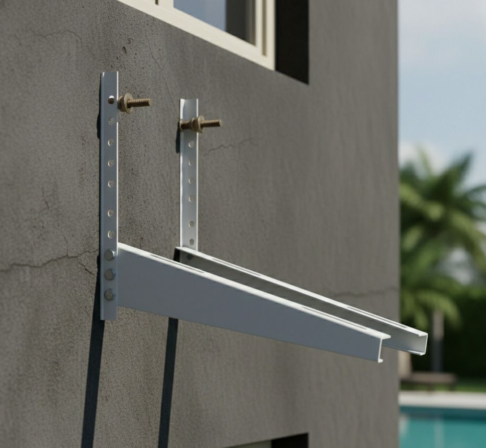 giratoria Durable Wall Mount Stand for Split AC Outdoor Unit | Powder Coated Metal Bracket 46cmx11cm Shelf Bracket-picture-41
