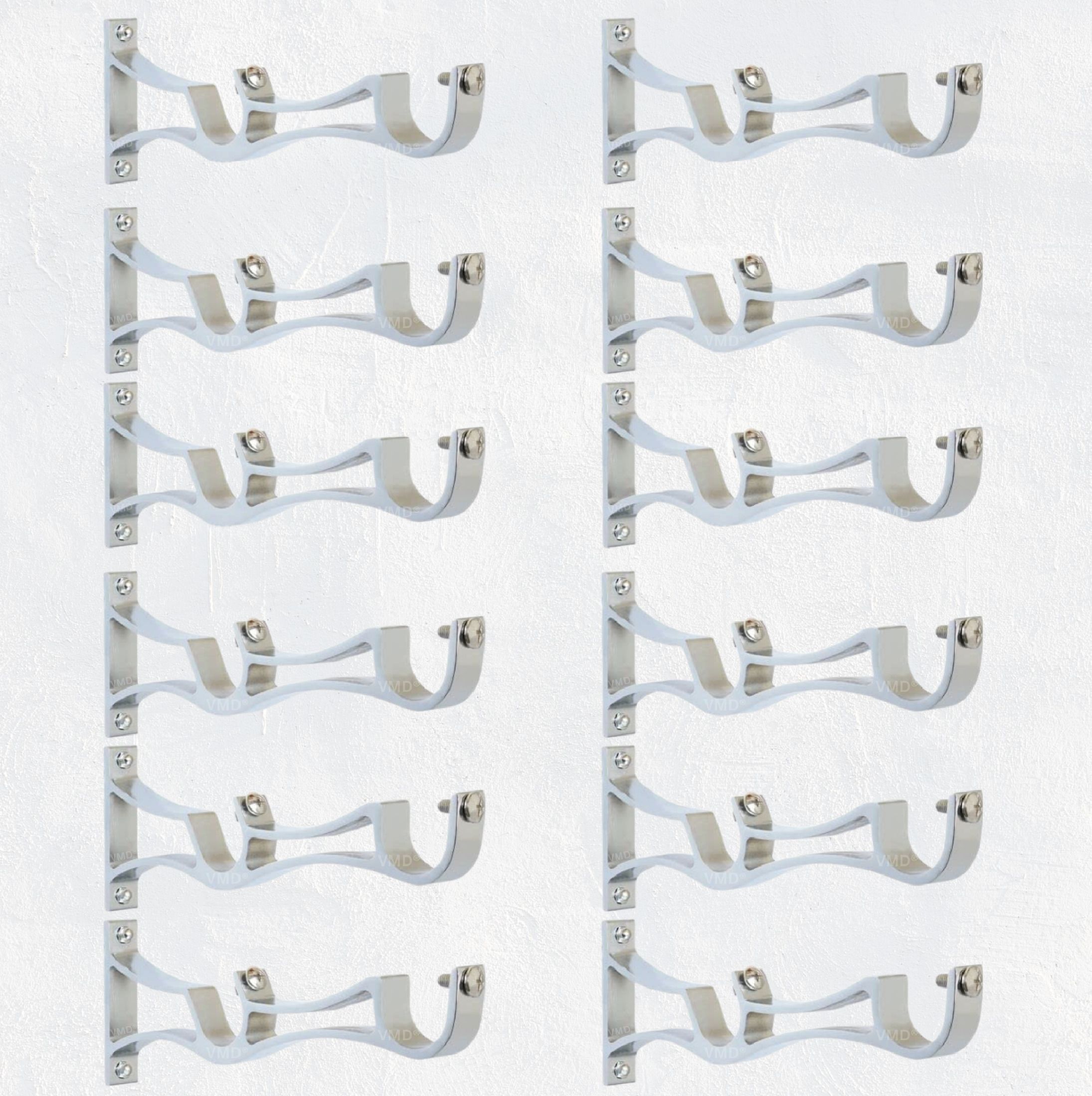 vmd Alu. Heavy dauble Curtain rod Support,(4 mm)Rod Rail Bracket, Rod rail Brackets Patti support, (20 CM) (Pack of 12) Shelf Bracket-picture-18