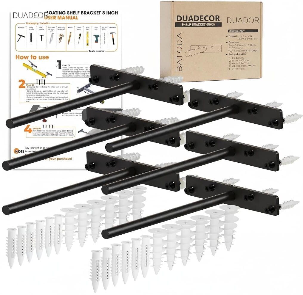 8" Heavy Duty Floating Invisible Shelf Brackets – Solid Steel Blind Shelf 20 Shelf Bracket-image-28