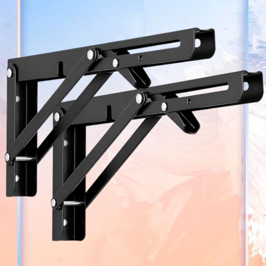 astahub Sturdy Folding Wall Bracket Set for Wooden Shelving 20cm Shelf Bracket-picture-31