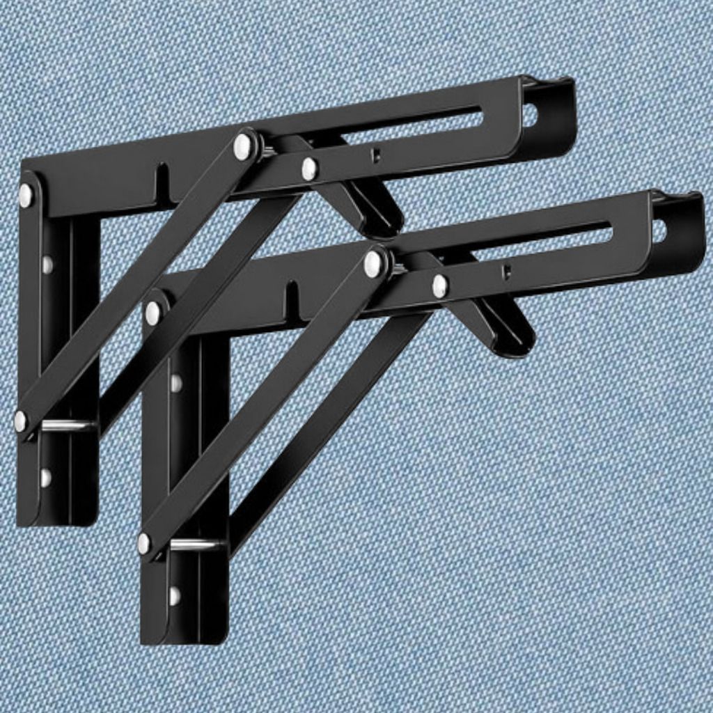 Compact Folding Wall Shelf Holder with Durable Metal Frame 20cm Shelf Bracket-image-37