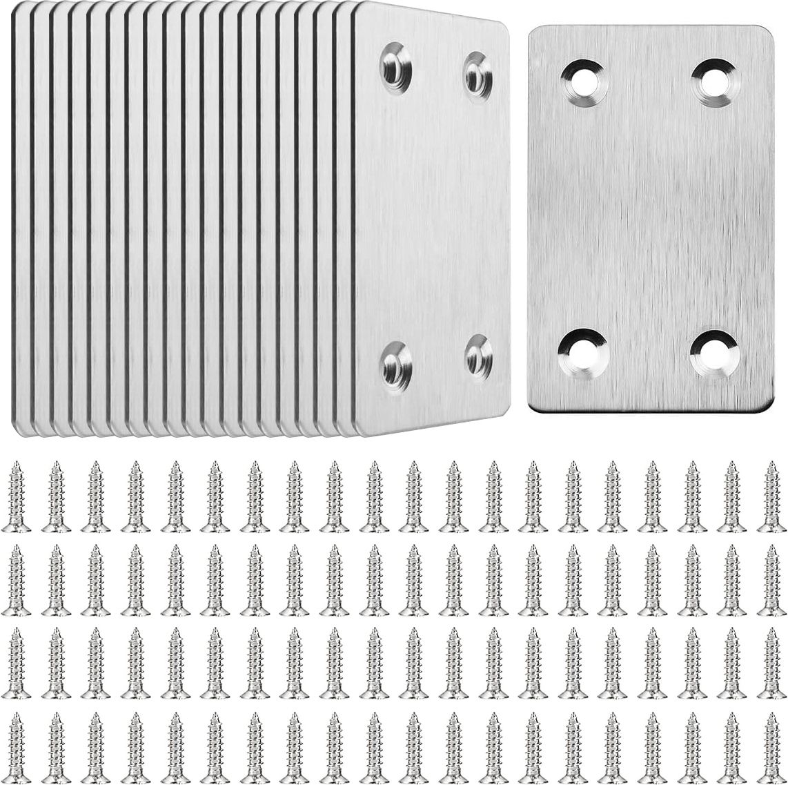serplex Furniture Mounting Plates 20pcs 1.3mm Stainless Steel Backplates 6.1 cm x 3.8 cm Shelf Bracket-picture-17