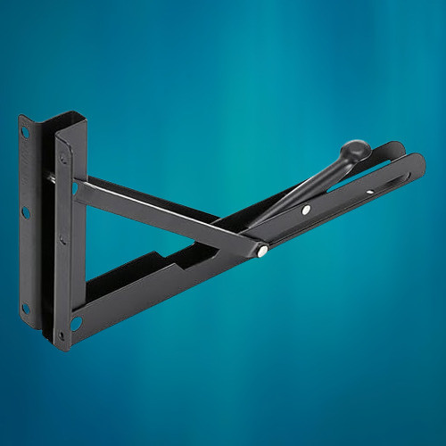 rh mall Shelf_Brackets_55 12, Folding Shelf Bracket 12 Inch, 2 Pcs, Max Load 200KG(Black) Shelf Bracket image 1