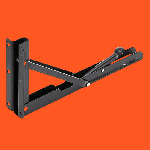 rh mall Shelf_Brackets_10 12, Folding Shelf Bracket 12 Inch, 2 Pcs, Max Load 200KG(Black) Shelf Bracket image 1