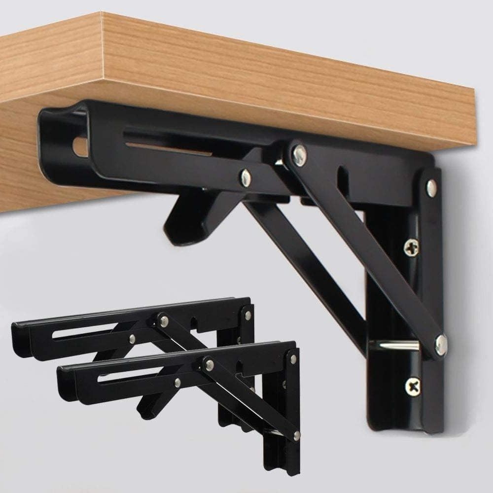 kizjorya Folding Shelf Brackets, Heavy Duty Collapsible Shelf Bracket 40 Shelf Bracket-picture-33