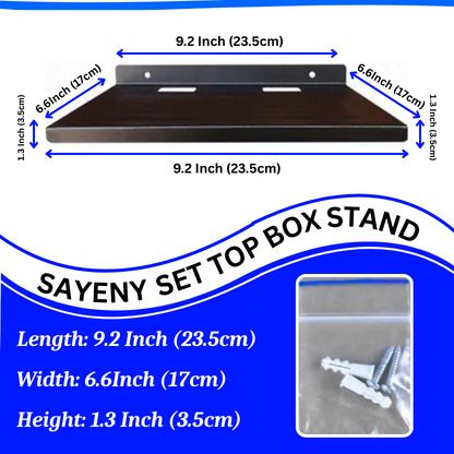 sayeny Heavy Duty Metal Wall Mount Stand for Set Top Box, WiFi Router, DVR & Speakers | Single Shelf STB Stand | 6.5 x 9.5 Inch Tray | Up to 5 Kg Load Capacity Shelf Bracket-picture-17