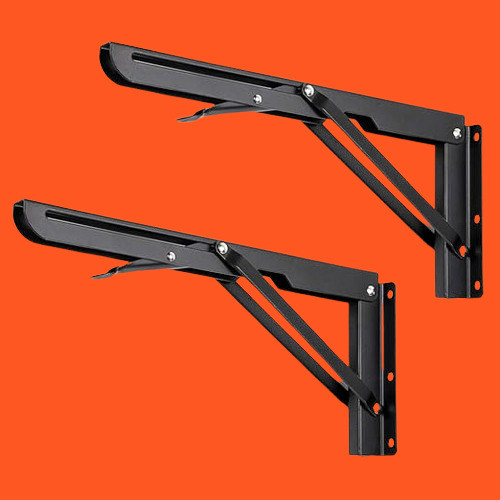 rh mall Shelf_bracket_SB104 8, Folding Shelf Bracket 8 Inch, 2 Pcs, Max Load 200KG(Black) Shelf Bracket image 1