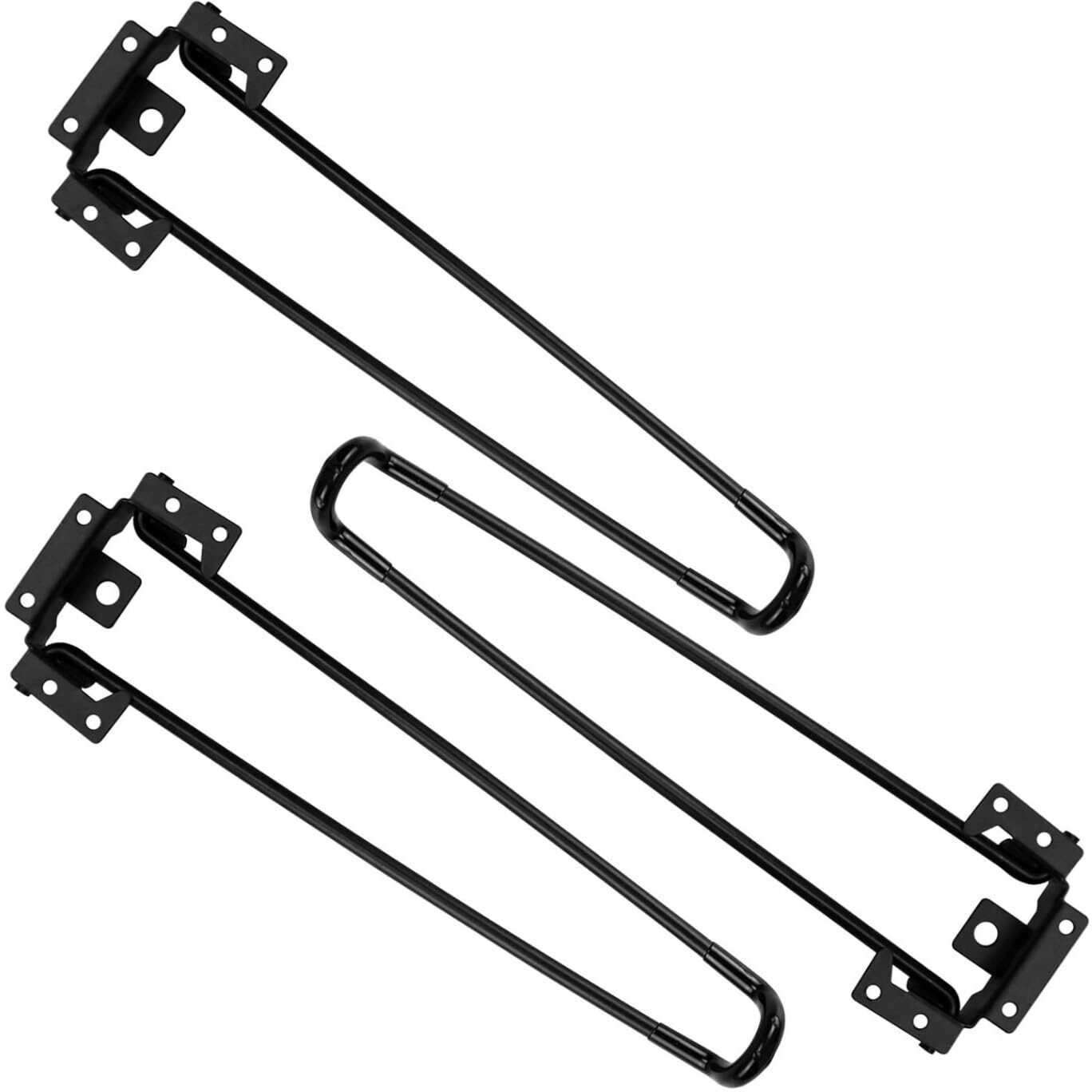 12 Inch Folding Metal Table Legs, Heavy Duty Set of 3 with Screws 12 inch Shelf Bracket-image-12