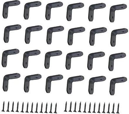 q1 beads 24 Pcs Metal 1 x 1 inch Heavy Duty (3 mm) L Brackets Clamp - Right Angle Bracket 1 Inch Shelf Bracket-picture-26