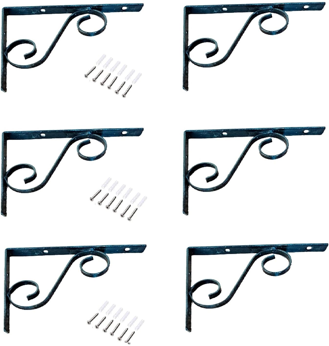 q1 beads 6 Pack 8" inch L Angle Bracket for Wall Shelf,Table,Shop,Showroom,Hotel,Rack 6 inch Shelf Bracket-picture-32