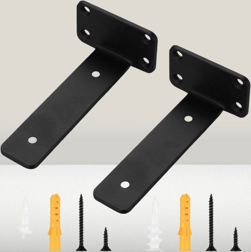Shelf Brackets, 10 Inch Heavy Duty Industrial Shelf Bracket, Black Metal 90 Shelf Bracket-image-14