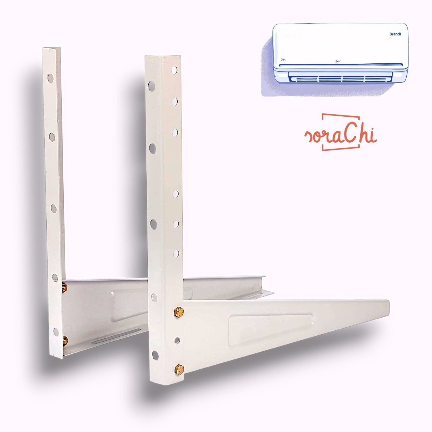 sorachi Heavy Build Wall Mounting Bracket for 1-2.5 Ton AC Outdoor Unit Wall Mount 127cm x 40.64cm Shelf Bracket-picture-45