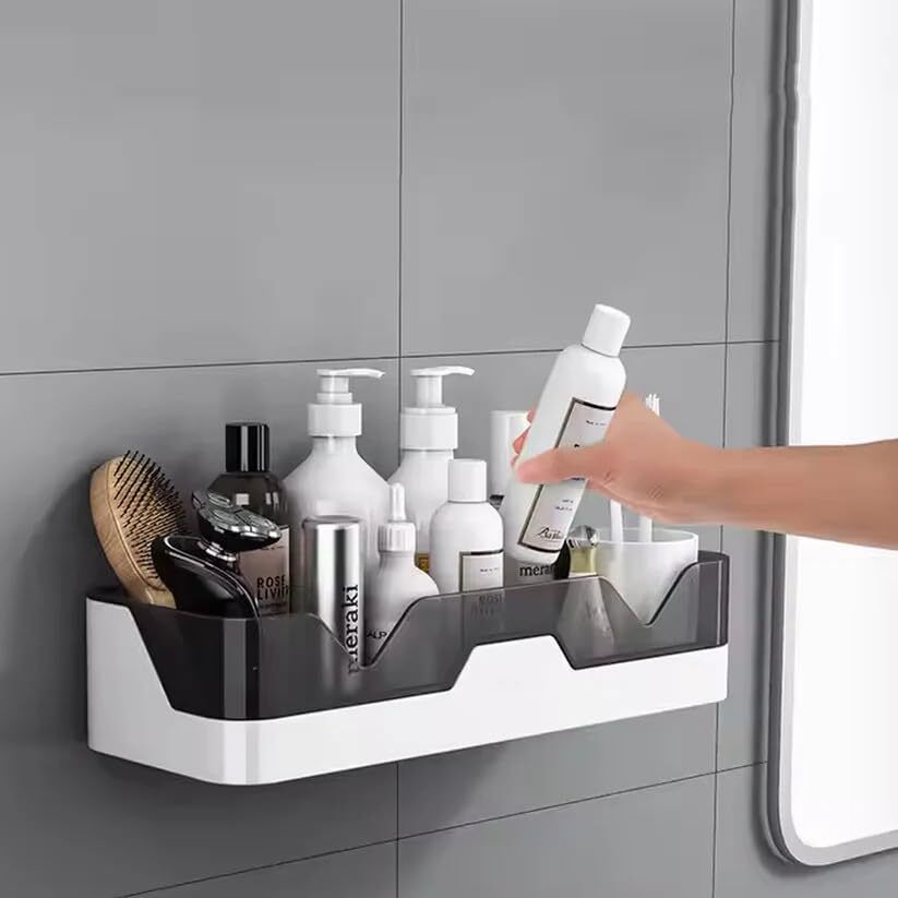 jovare Self-Adhesive Plastic Bathroom Rack 28.8 Shelf Bracket-picture-42