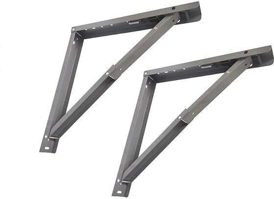 padmavathi enterprises Folding Table Bracket Powder Coate Set [ 1 Pair ] (500 MM = 20 INCH)d Silver 5 Shelf Bracket-picture-17
