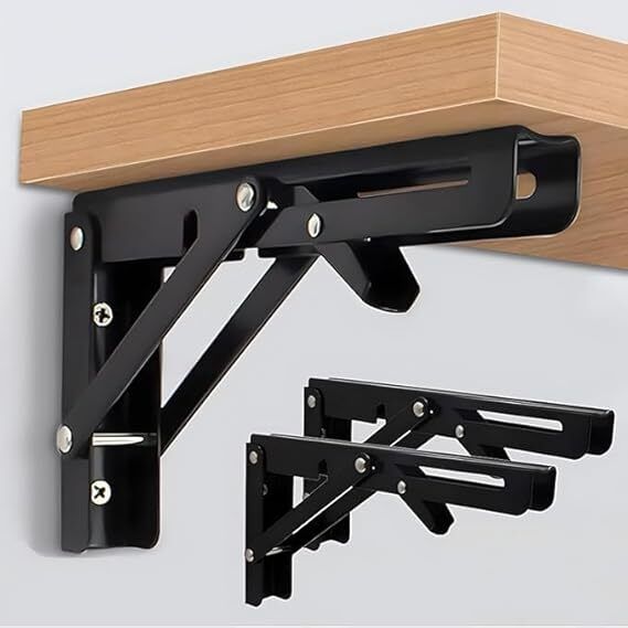 concrew 30 CM Folding Shelf Brackets-Heavy Duty Metal Collapsible Shelf Bracket 1 Pair 30 CM Shelf Bracket-picture-43