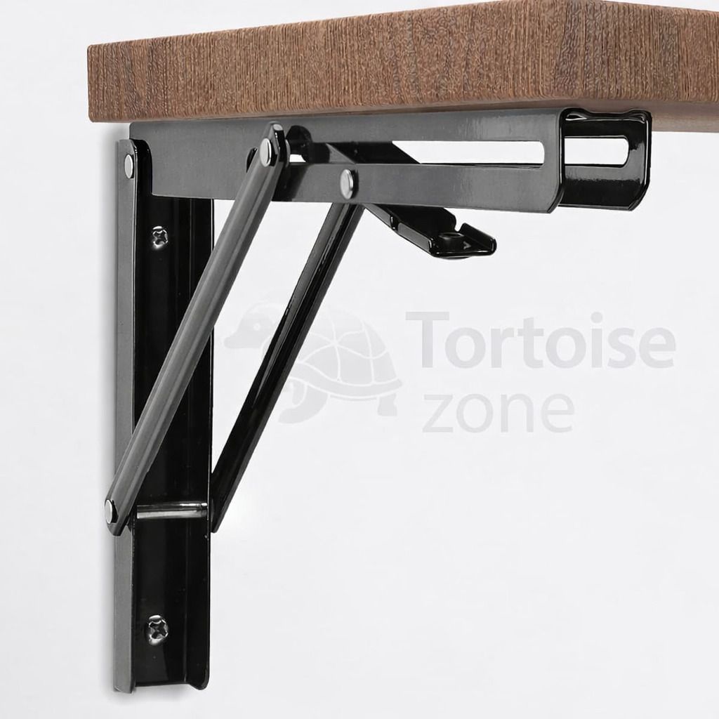 Folding Shelf Brackets 40cm | Heavy-Duty Collapsible Metal L Brackets for Wall 40 CM Shelf Bracket-image-7