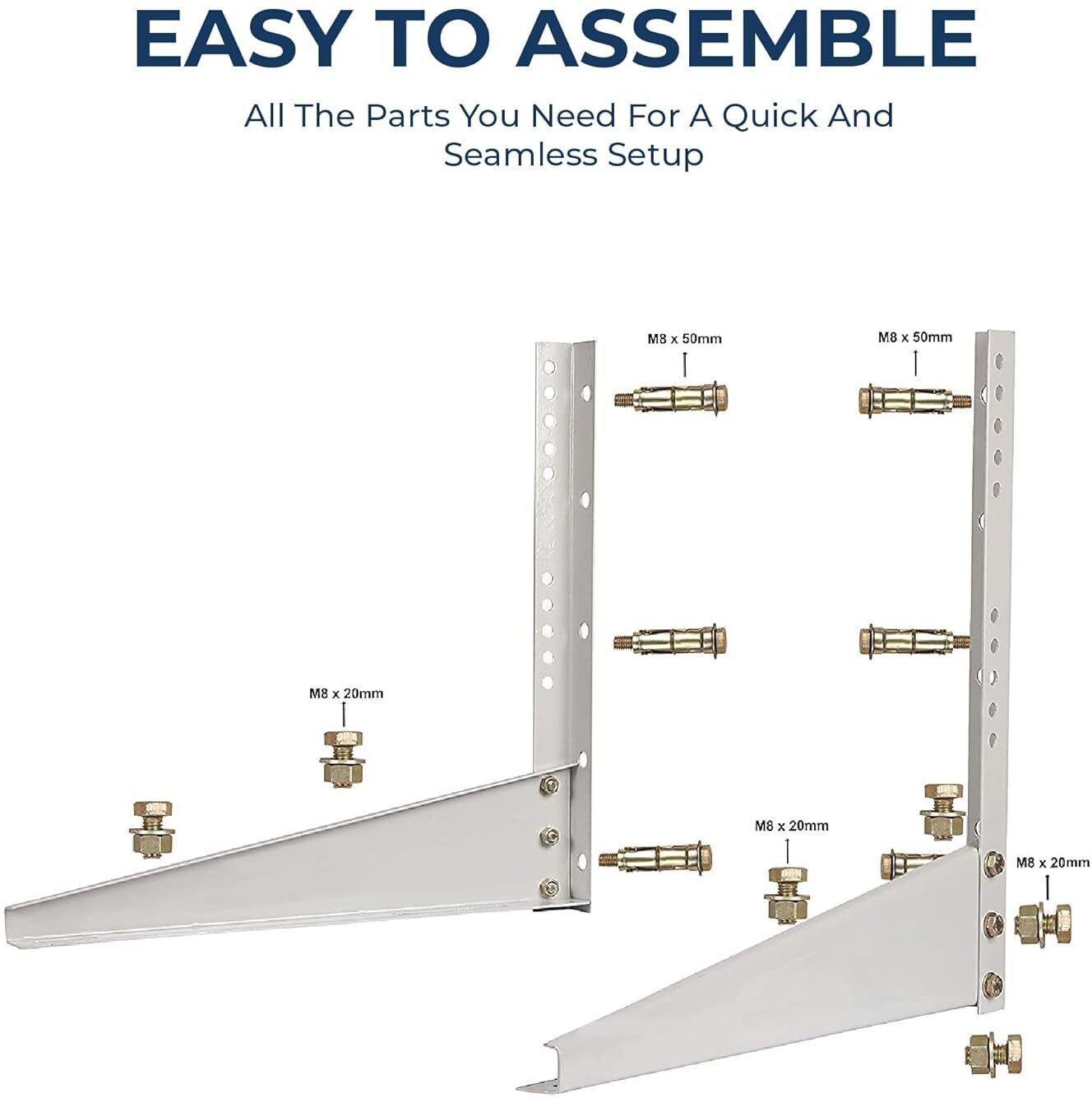 velacia Heavy Duty AC Outdoor Wall Mount Bracket for 1–2 Ton Units (Iron) 46cmx11cm Shelf Bracket-picture-37