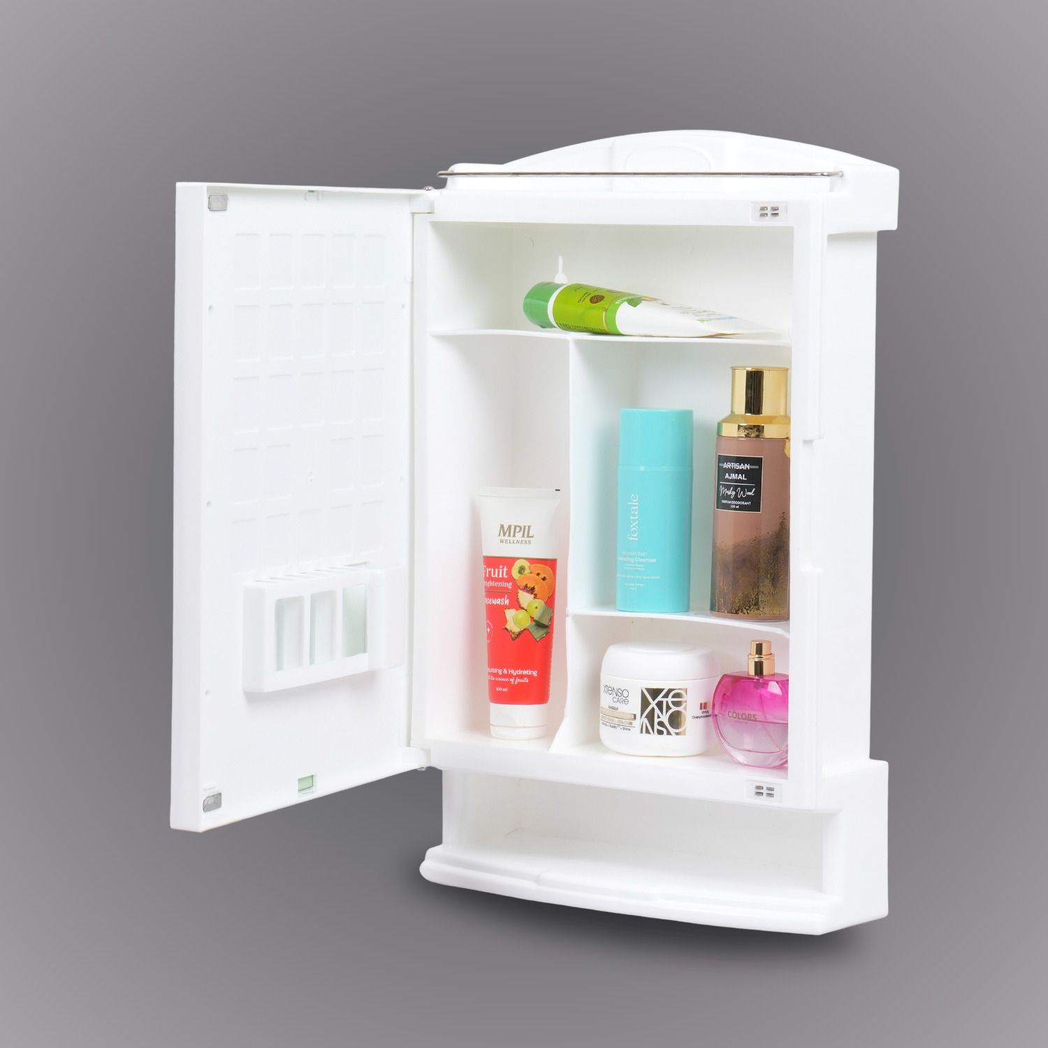 Heavy New Plastic Mirror Cabinet White Plastic Wall Shelf