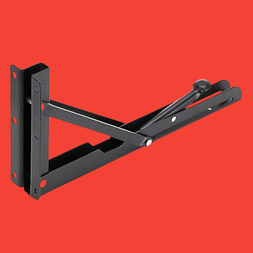 rh mall Shelf_Brackets_68 12, Folding Shelf Bracket 12 Inch, 2 Pcs, Max Load 200KG(Black) Shelf Bracket image 1