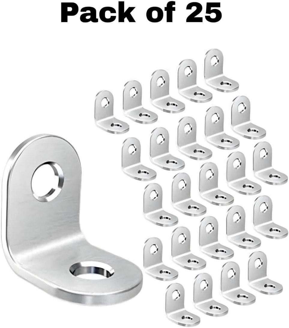 nxg L TYPE HEAVY DUTY STEEL SHELF BRACKET WITH PVC VACUUM (PACK OF 25) 3 inch × 3 inch (75mm × 75mm) Shelf Bracket-picture-40