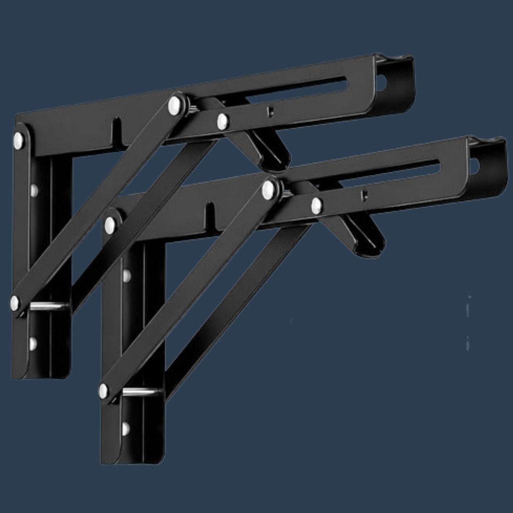 Heavy Duty Wall Mount Folding Shelf Brackets Pair 20cm Shelf Bracket-image-6