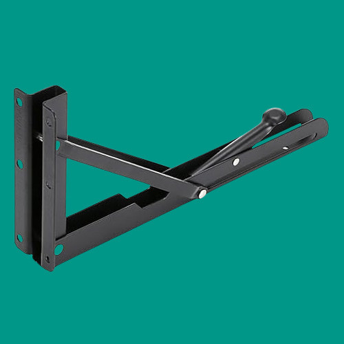 rh mall Shelf_Brackets_51 12, Folding Shelf Bracket 12 Inch, 2 Pcs, Max Load 200KG(Black) Shelf Bracket image 1