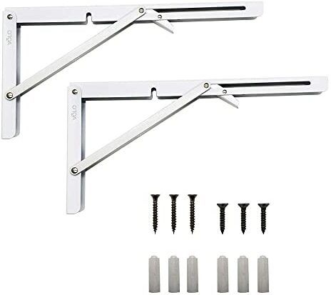 volo Heavy Duty 16 Inch Foldable Mild Steel fold Down Shelve Bracket (Col:White) 16 Inch Shelf Bracket-picture-31
