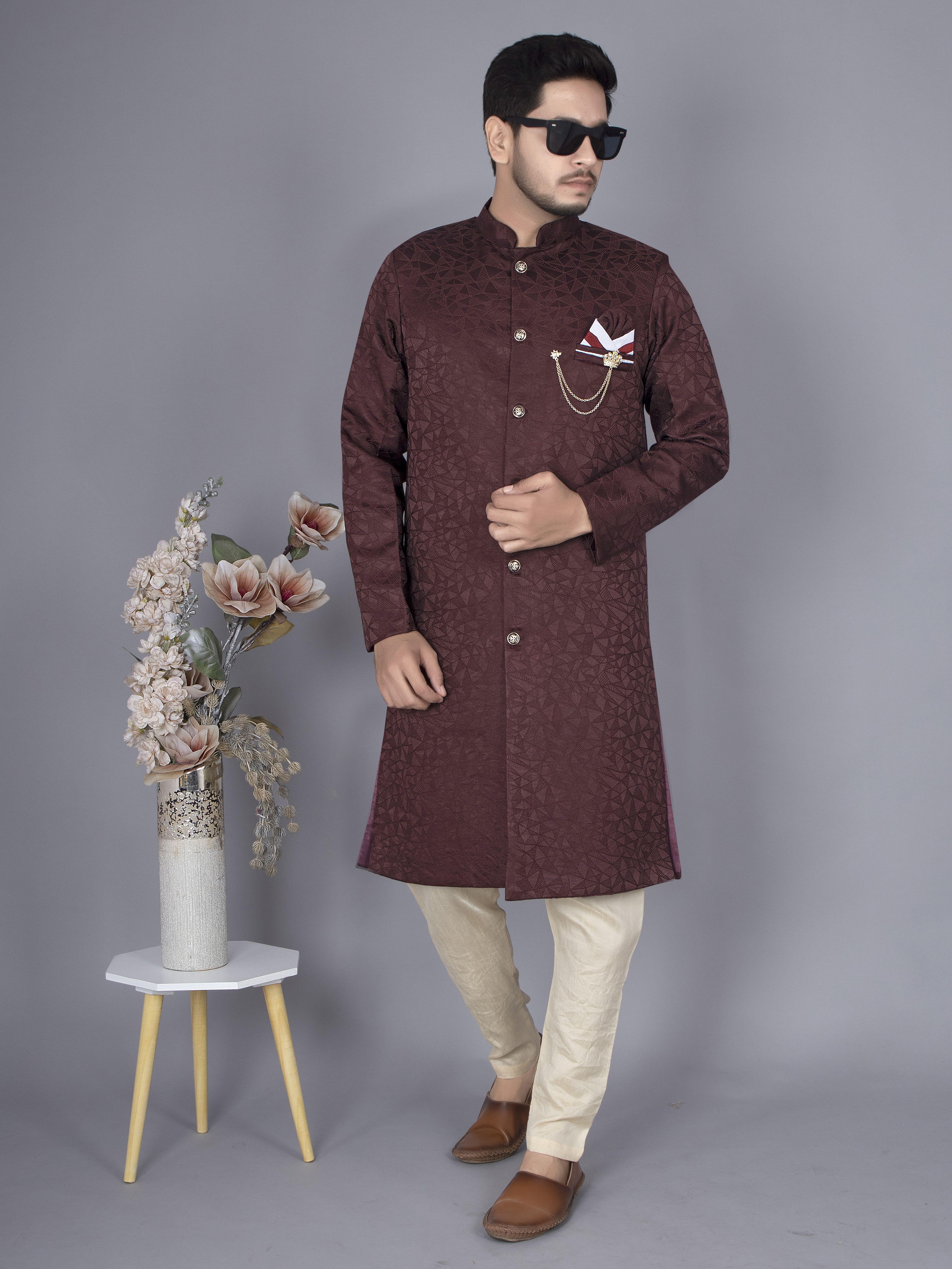 Brand Boy Printed Sherwani