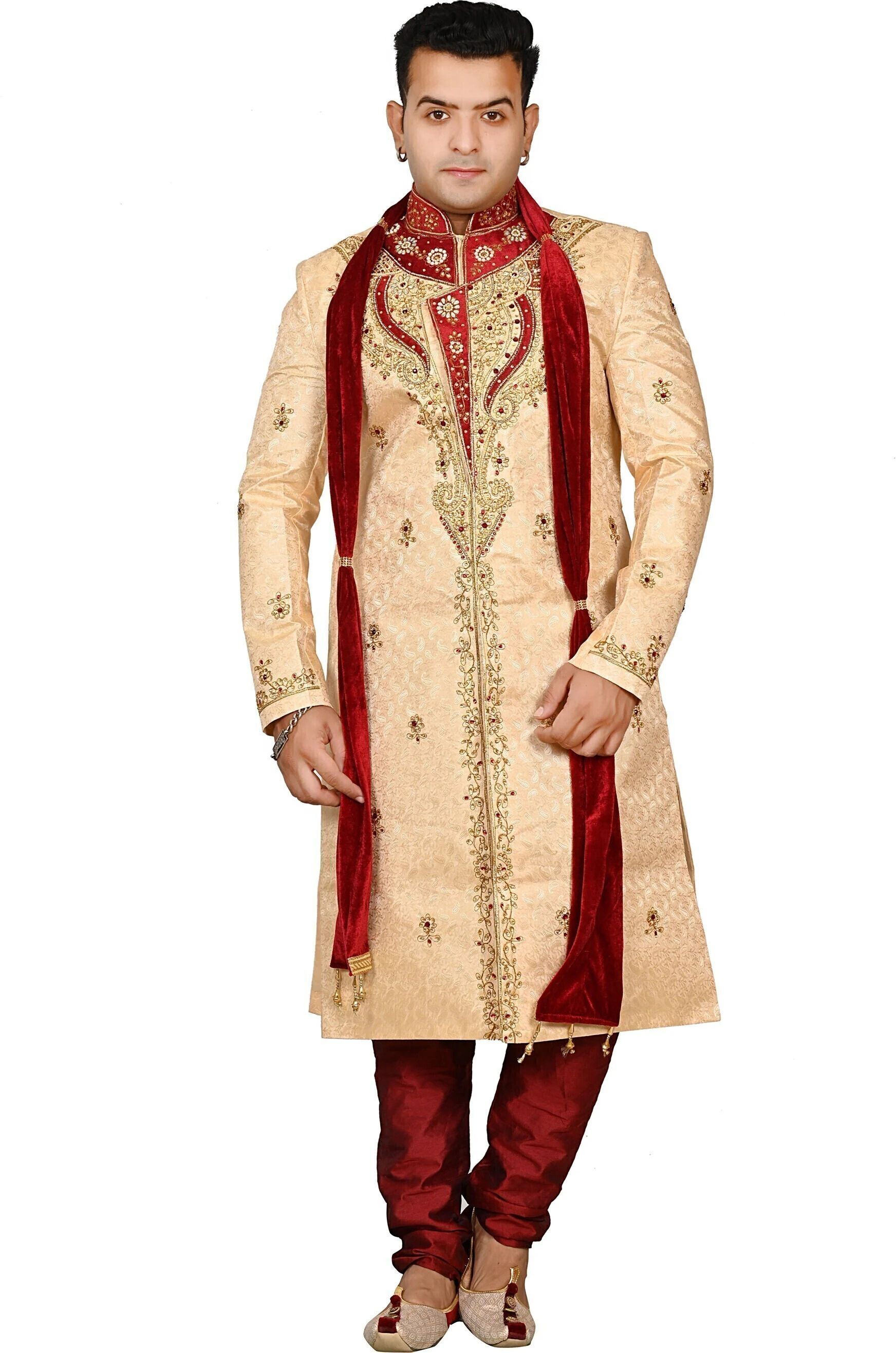 Diamond Style Sherwani For Men's Embroidered Sherwani-picture-23
