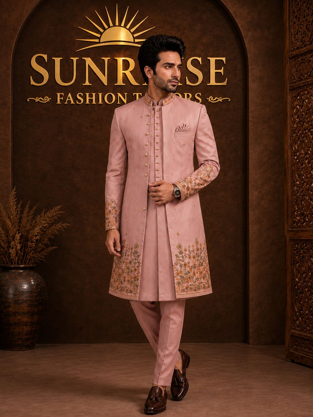 SUNRISEFashion Indo western Sherwani Embroidered Sherwani-picture-20